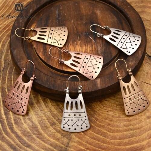 Amaiyllis Vintage Tribal Dangle Earrings For Women Ethnic Symbol Lock Pendant Drop Earrings Gypsy Geo Alloy Earrings Pendientes