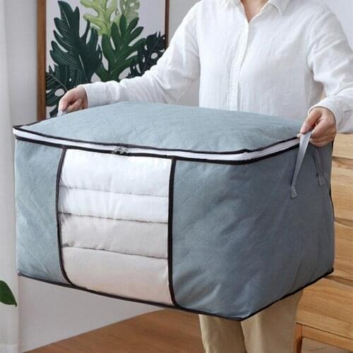 Large Capacity Quilt Storage Bag Clear Window Folding Bags Clothes Blanket Bedding Storage Organizer Under Bed Storage Container