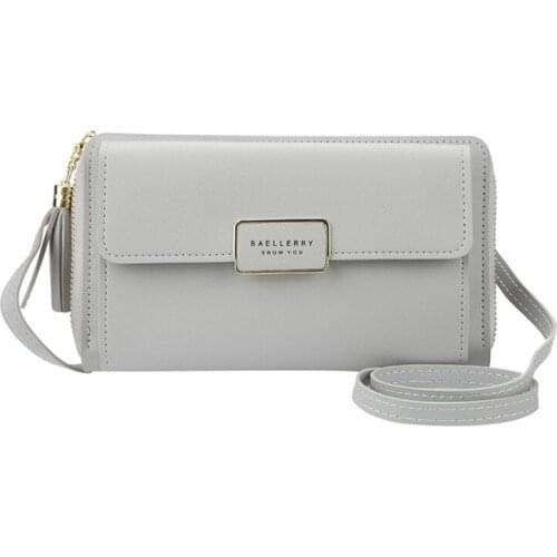 Women PU Leather Clutch Long Wallet Business Credit Card Holder Shoulder Purse Handbag Large Capacity Zipper Bag