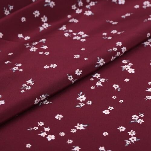 1 Meter Fresh Floret Summer 16mm Printing Crepe De Chine Dress Fashion Mulberry Silk Fabric Red Green