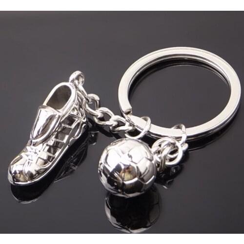 1pc Alloy Keychain Pendant Soccer Shoes Football Ball Pendant Key Chains Ring Party Childrens Gifts