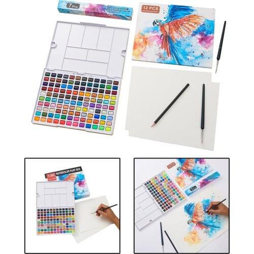 120Color Watercolor Paint Set Solid for Artists Kids School Painting Drawing