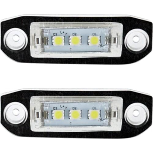 2Pcs Canbus LED License Plate Light for Volvo S80 XC90 S40 V60 XC60 S60 C70 XC70 V70 White Car-Styling Number Lamp