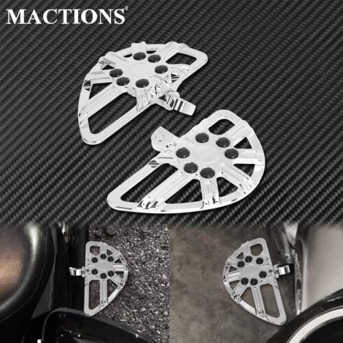 2xMotorcycle CNC Rear Footrest Foot Pegs Passenger Pedal Chrome For Harley Touring FLHX Dyna Fat Bob FXDB Sportster XL883 1200