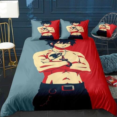Gray Fairy tail Duvet Cover Comfortable Quilt Home Decora Design Universal Bedding Set Bedclothes+Pillowcase 3pcs