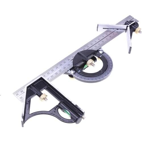 300MM Professional Carpenter Ruler Tools Combination Square Angle Ruler Stainless Steel protractor Multi-function Measuring Tool
