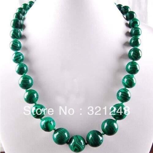 Free shipping diy 6-14mm synthetic green malachite round beads necklace for women high grade party gifts 18inch GE4589