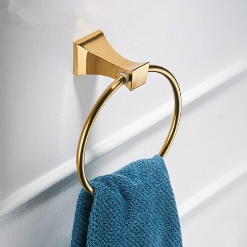 FREE SHIPPING GOLD Square design towel ring