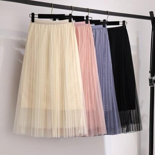 Large Size Summer High Waist Saia Midi A-line Skirt Pastel Chic Women Skirts Saias Na Altura Do Joelho Faldas Mujer Moda 2021