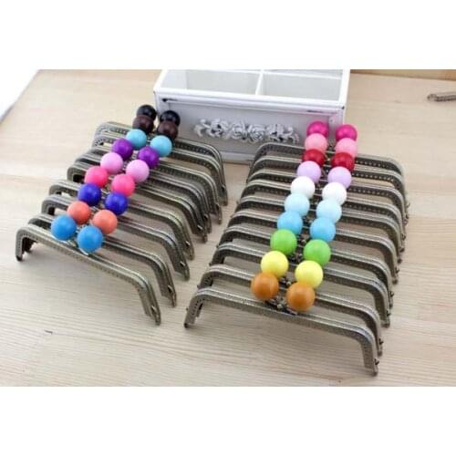 C43 trapezium 9cm 10.5cm 15cm Big candy beads head antique brass Cute Thicken Purse frame Kiss Clasp A, B series 5pcs/lot