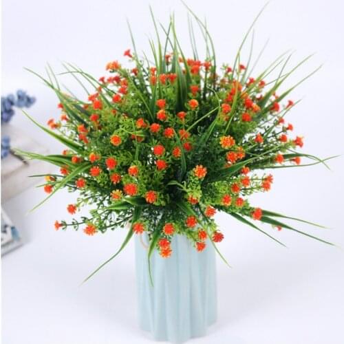 5 Branches artificial flower babys breath green grass plants simulation flower wedding decoration for home party office