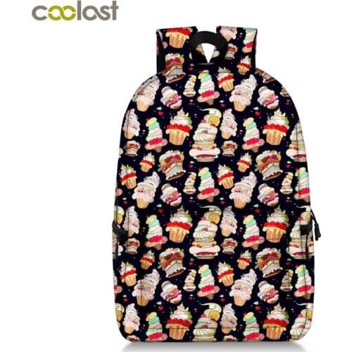 Kawaii Icecream / Rainbow Candy Print Backpack for Teenager Boys Girls Children School Bags Women Shoulder Backpack Kids Bookbag