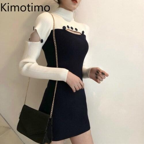 Модные вязаные платья Kimotimo China At AliExpress