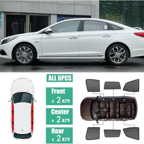 Side Windows Magnetic Sun Shade UV Protection Ray Blocking Mesh Visor Fit For Hyundai Sonata 2015-2018