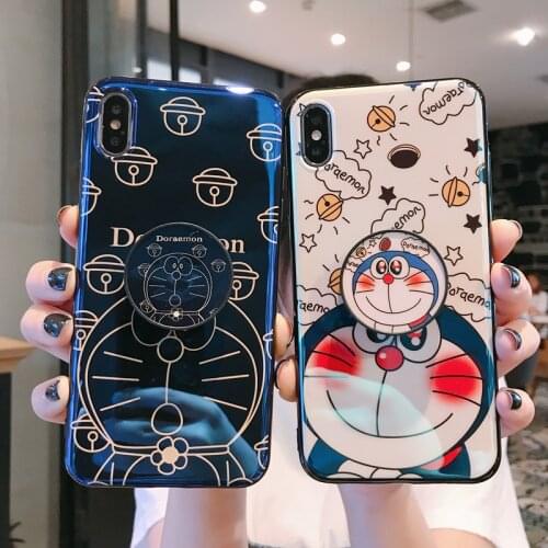 Blue Ray Doraemon Cartoon Soft Silicone Case With Bracket For Samsung Galaxy M11 M21 M31 J2 J4 J6 2018 J2 Prime J7 Prime J4 Plus