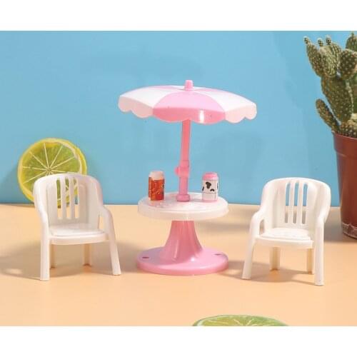 1 Set 1/12 Scale Plastic Beach Chair Kit for Dollhouse Miniature Furniture Deck Doll Beach Chair Kids Girls Toy Gift
