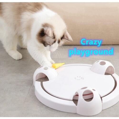 New Interactive Cat Toy Funny Cat Automatic Rotating Cat Play Teaser Plate Mice & Animal Toys Electric Playing Exercise pet Toy