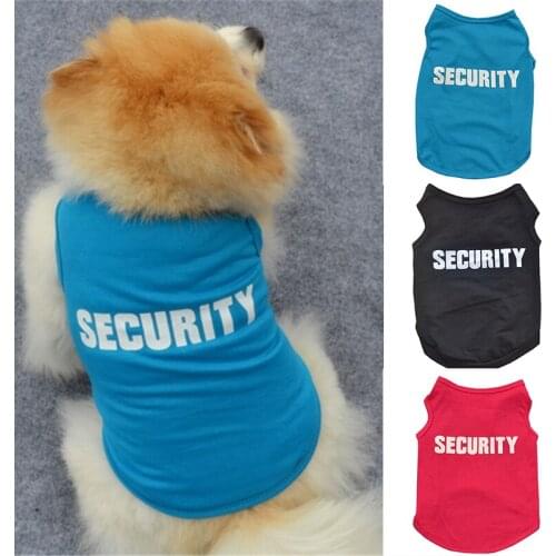 100% Cotton Pet Clothes Cool Cat Security Costume for Cats Small Dogs Spring & Summer Puppy Kitty Cat Vest Top T Shirt Clothing