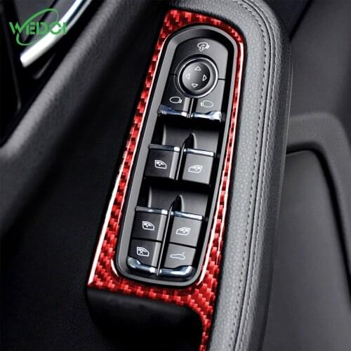 Window Button Panel For Porsche Macan Carbon Fiber Car Interior Protection Sticker For Porsche 2021
