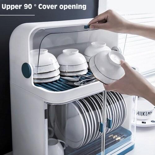 Plastic Draining Bowl and Dish Shelf Household Kitchen Cutlery Storage Box Bowl Rack with Lid Double and Single Layer