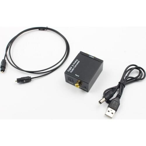 Digital to Analog Audio L/R Converter Fiber Optical Coaxial RCA Signal SPDIF to Analog Audio Decoder Amplifier With USB Cables