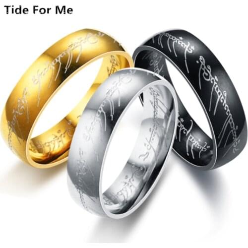 Simple rings for women & men stainless steel trendy gold/silver color engagement wedding ring couple fashion Jewelry wholesale
