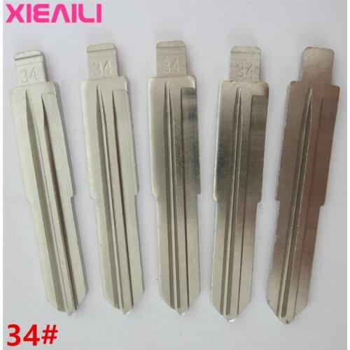 XIEAILI 20Pcs 34# Blank Remote Uncut Key Blade For Hyundai Accent (Side Slot) S369