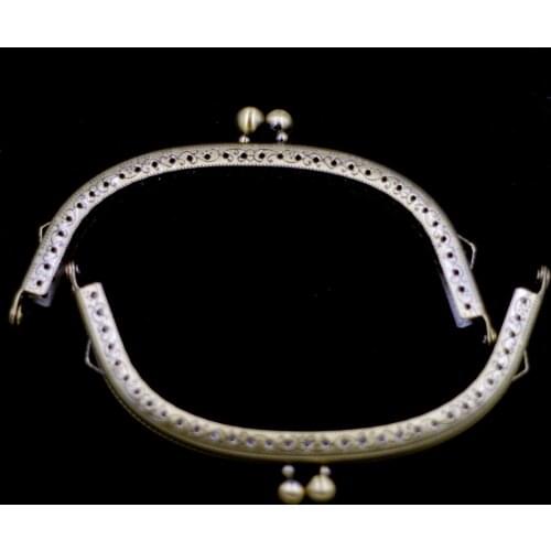 Retail 125mm Arch Metal Purse Frame Kiss Clasp Women Clutch Buckle lock Pattern Engraved DIY Handbag Handle Replacement Hardware