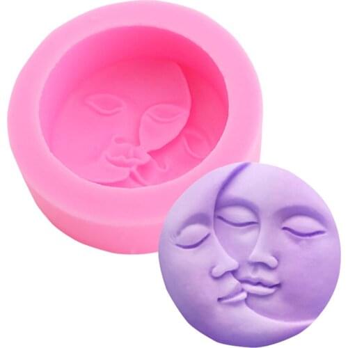 Moon Design Candle Silicone Molds DIY Love Face Soap Paraffin Wax Molds Cak Molds Paraffin Wax Molds DIY Molds for Candle Making