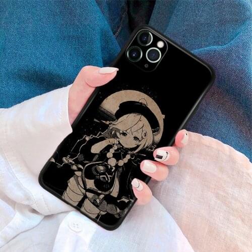 Genshin Impact Vintage Qiqi anime silicone Phone Case FOR iPhone Se 6 6s 7 8 Plus X Xr Xs 11 12 Mini Pro Max Glass Cover Shell