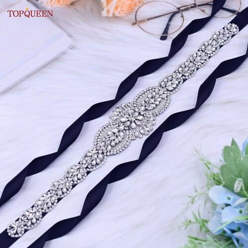 TOPQUEEN S02 Luxury Wedding Bridesmaid Dress Sash Womens Accessories Belt Decorated with Rhinstones Belt Bridal Diamond Belts