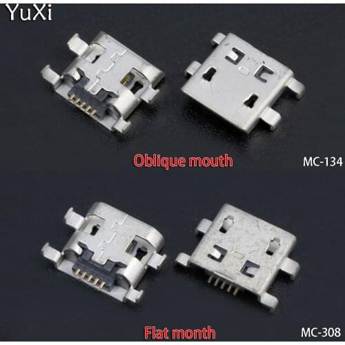 YuXi 2PCS/lot For Alcatel For Lenovo Computer connector MICRO USB for mobile or tablet Jack V8 5PIN Fixed foot DIP-4 replace