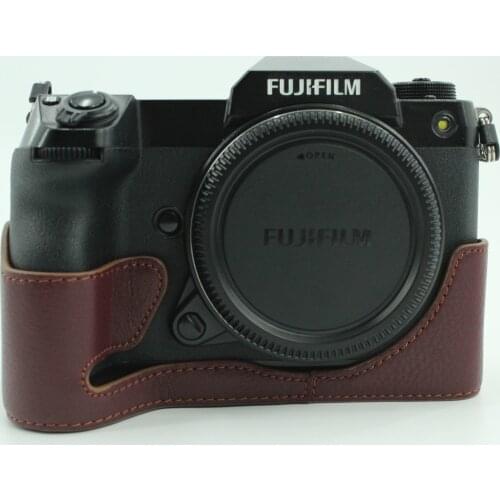 Pu Leather Camera Case Bag Half Body For Fujifilm GFX100S Fuji GFX-100S camera protect cover Battery Openning