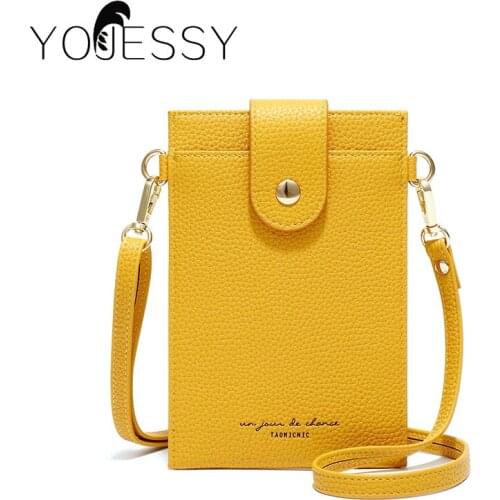 YOJESSY Women Bag Cell Phone Pocket Pu Leather Ladies Crossbody Bags Purse Female Messenger Bag