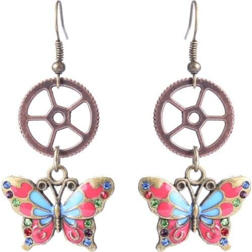 Newest Arrival Pretty Nice Butterfly Charms Women`s Steampunk Earring