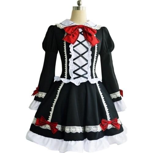 Anime Date A Live Kurumi Tokisaki Gothic Lolita Date Dress Cosplay Costume Halloween Chrismas Carnival Outfit Wig