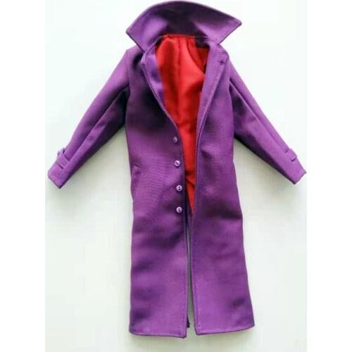 1/6 Scale Purple Overcoat Man Soldier Wire Windbreaker Loose Coat Clothes Model for 12in Action Figure Phicen Tbleague Doll Toy