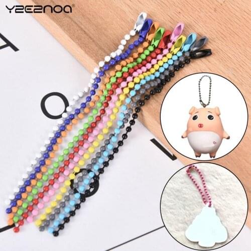 10Pcs/Set 12CM Length Colorful Ball Bead Chains Jewelry DIY Connector Making KeyRing/Key Chain/Hand Tag DIY Accessaries