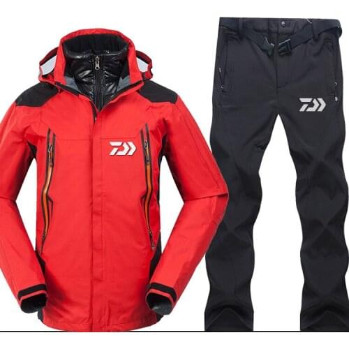 2020 Daiwa Fishing Shirt Autumn Winter Men Sport Hiking Climbing Fishing Jackets And Fishing Pants Fleece Warm Outdoor Vests