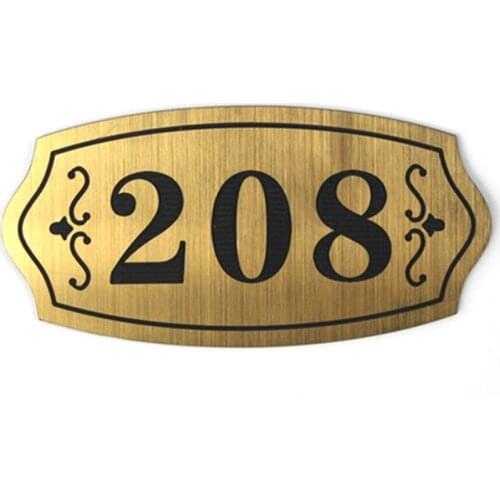 Adheisve Plate Carving Digital Floor Number Signage Tag Department Guesthouses Office House Door Number Card Plate Sticky Label