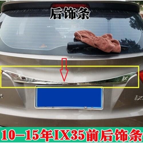 Car styling For Hyundai IX35 2010-2016 ABS Chrome Front Grille Hood Engine Cover Trim Rear Trunk Lid Cover Trim