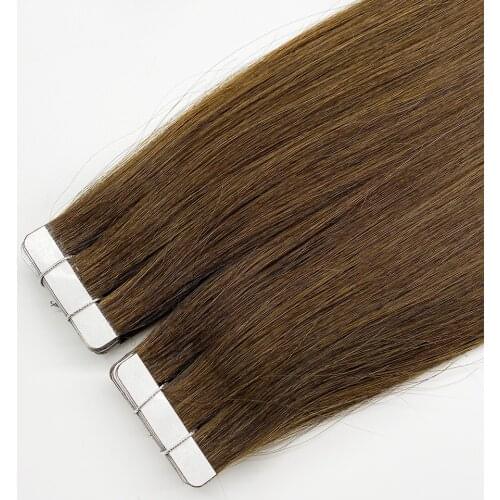 Seamless Straight Invisible Tape In Human Hair Extensions Remy Hair Skin Weft Adhesive Extension Natural Brown Blonde 20pcs