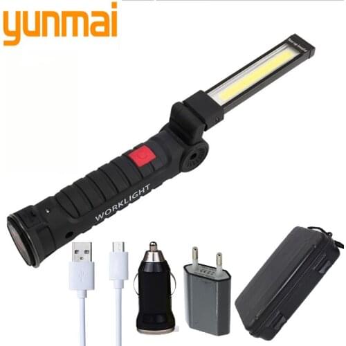 Flash Light with Magnet Portable Camping Emergency night Lantern COB LED Torch Working Lamp Flashlight USB Rechargeable 3 Mode