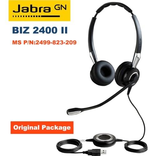 Jabra BIZ 2400 II DUO USB Mic. 82 NC ,BT ,MS P/N:2499-823-209 USB-A Bluetoth Ultra Noise Reduction Binaural Call Center Headset