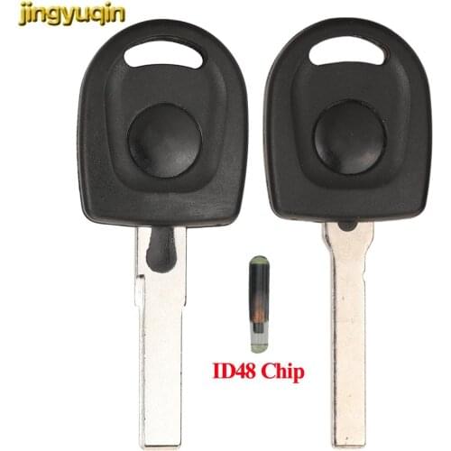 Jingyuqin 1pcs Transponder Car Key Shell Fob ID48 Chip For VW Polo Golf For SEAT Ibiza Leon For SKODA Octavia Remote Key Case