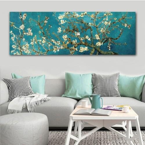 Van Gogh Almond Blossom Flowers Canvas Paintings Reproductions World Famous Artwork By Van Gogh Wall Art Picture Home Wall Decor