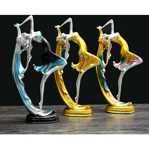Creative Decorative Indoor Crafts Ballerina girl dance resin statue elegant figure craft home desktop decoration ornaments
