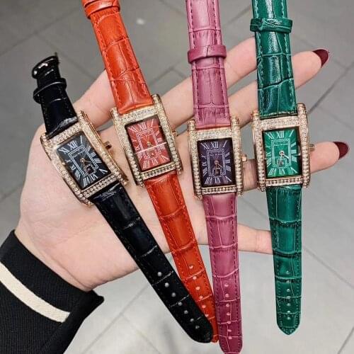 Square Watch Ladies Watch Diamond-Studded Leather with Small Dial Temperament Fashion Personality Waterproof Atmosphere Ladies