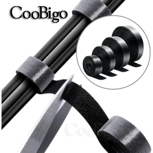 2 Meter Magic tape Black Velcros Self Adhesive Fastener Tape Reusable Strong Hooks Loops Cable Tie DIY Accessories 10/15/20/50mm