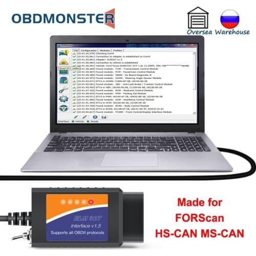 FORScan ELM327 USB V1.5 PIC18F25K80 for Mazda Ford Module Initialization PATS Key Programming Unlock Hidden Functions HS MS CAN